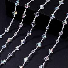 10m/Pack Acrylic Bead Garland, Colorful Transparent Bead Chain, For Christmas Tree DIY Decoration, Wedding Birthday Decor Beaded Strings, DIY Curtain Decoration