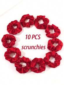 5 chiếc dây buộc tóc satin đỏ thanh lịch, phụ kiện tóc nữ, dụng cụ làm đẹp, phụ kiện uốn tóc, phù hợp cho nữ, mùa thu, du lịch, dụng cụ làm tóc, phụ kiện nữ, sản phẩm chăm sóc tóc, uốn tóc, dây buộc tóc, phụ kiện uốn tóc, trang trí Giáng sinh, dây buộc tóc đuôi ngựa, dây buộc tóc thể thao chạy bộ, dây chun. - Đỏ - Xem 3