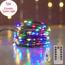 Luces de hadas de 8 modos, luces de decoración de árbol de Navidad de alambre de cobre verde, con control remoto, luces con forma de estrella para jardín, patio, fiesta al aire libre, boda, camping, Navidad, Acción de Gracias, cumpleaños, vacaciones, decoración de Halloween - Enchufe USB - Ver 25