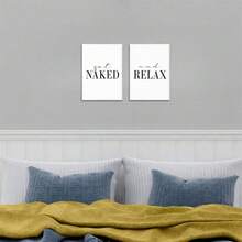 2 Simple Font Mural Posters, Frameless Canvas Printing - "Take Off" And "Relax", Suitable For Modern Home Decoration, Perfect For Bedroom, Bathroom, And Office Decoration - New Home And Christmas Gifts. - Multicolor - View 6