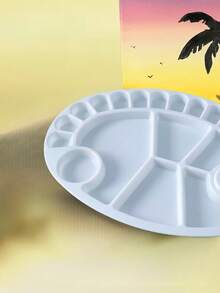 1 pezzo Tavolozza a forma di testa di peperoncino bianco in materiale PP spesso, di alta qualità, spessa e durevole, con 17 vaschette profonde per soddisfare la maggior parte delle esigenze di pittura a colori