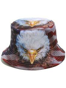 1 件女式双面几何水果印花渔夫帽，可爱百搭设计，适合户外、派对、日常穿着、防晒、轻便，适合休闲、露营和日常使用