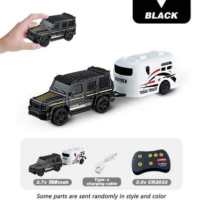 New Mini SUV Remote Control Toy Car With Trailer, RC Drift Car With 3 Speeds Remote Control, Alloy Body Play, Cool Lights, Children's Desktop Competitive Toys, 1:64 Scale Off-Road Big G Model Car, 2.4 GHz RC Multifunctional Toy Car, Suitable For Boys And Girls As RC Toys Birthday Gifts Or Christmas Gifts Children's Gifts