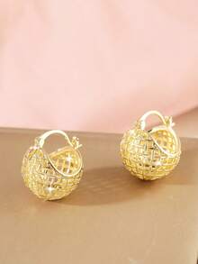 1 Pair Copper Polished Heart Shaped Earrings, Elegant & Versatile, Sweet Gift For Women - Round - View 13