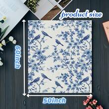 Blue And White Throw Blanket, Soft Blanket 60"X50", Washable Country French Design, For Home Blue And White Decor Spring, Summer, Fall, And Parties, Perfect Birthday Christmas Mother's Day Gift Size 70x140cm/27.56x55.12 In - 彩色 - 查看 2