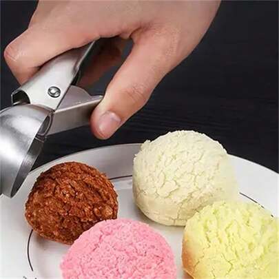 重型不锈钢冰淇淋勺，带扳机 - 非常适合冰淇淋和意式冰淇淋，可放入洗碗机清洗，握感舒适