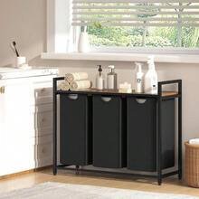2025-Mobile con 3 Cestini Estraibili e Ripiano in MDF Salvaspazio Multiuso 114L, Furniture, Storage Solutions, Home Organization, Space Saving, Multifunctional, Space Saving Storage Furniture, Multifunctional Organizer with Drawers - Predefinito - Visualizzare 4