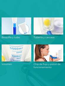 Espirómetro De Incentivo 5000 Ml Ejercitador Pulmonar - Blanco - Ver 6