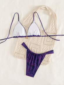Women's Floral Sexy Bikini Set Vacation Beach Summer - Multicolor - View 3