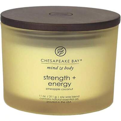 Scented Candle Strength + Energy Pineapple Coconut 3Wick Coffee Table Jar Home Décor