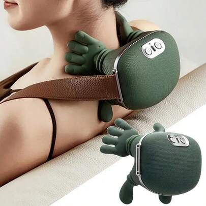 This Compact And Lightweight Bionic Five-Finger Massager Is Made Of Green Silicone, Using Deep Percussion Technology To Relieve Discomfort In The Neck And Shoulders. It Makes A Perfect Thoughtful Gift For Thanksgiving, Christmas, Or Mother's Day.