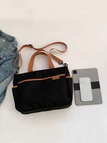 Design Japanese Versatile Commuting Thick Tote Bag, Casual Shoulder Carrying Crossbody Bag - Multicolor - View 2