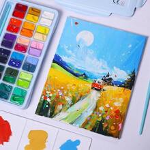 HIMI Gouache Paint Set, 36 Colorsx 12ml Twin Cup Design With 3 Paint Brushes And A Palette In A Carrying Case Artists, Students, Gouache Opaque Painting - 36 Colors - View 7