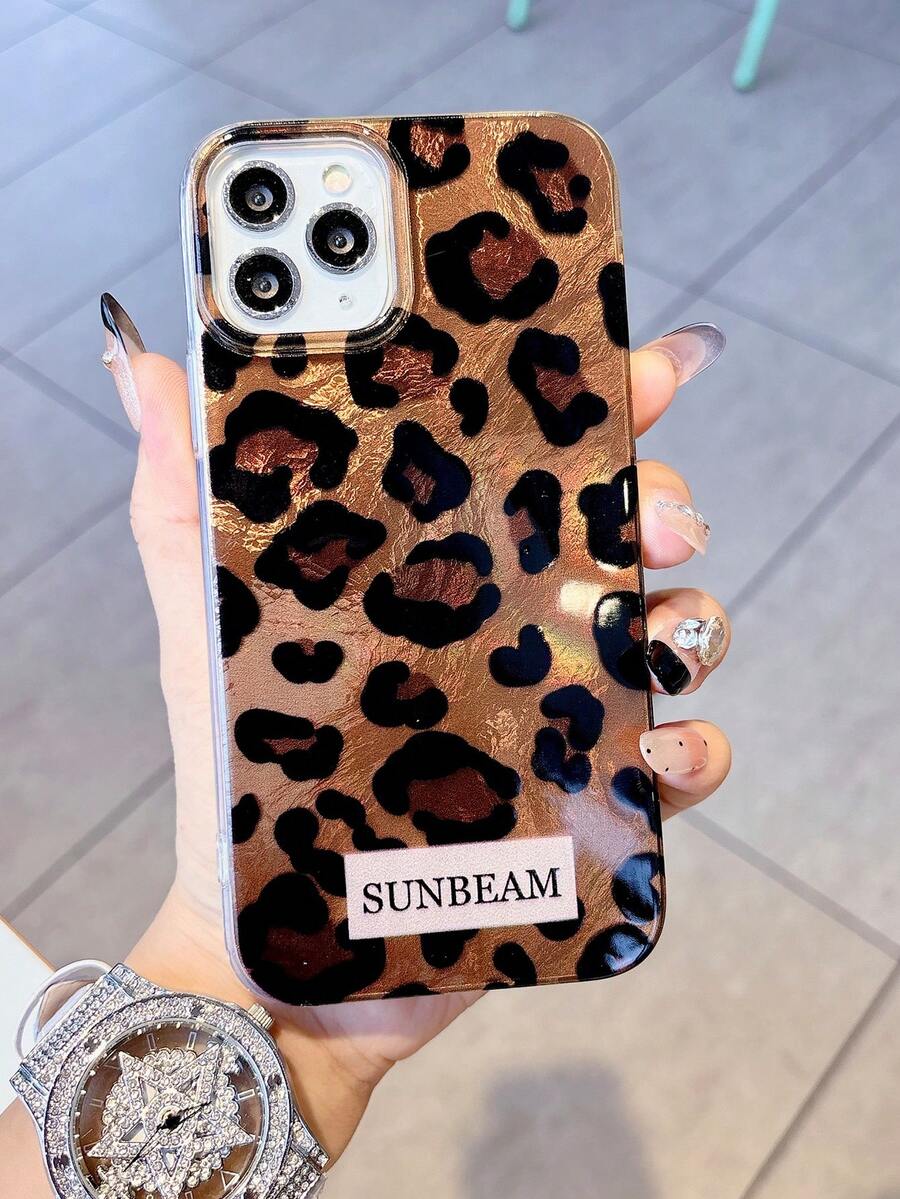 Ốp lưng điện thoại họa tiết da báo sang trọng, vân vỏ sò, phù hợp với 16/15/14/13/12 Pro Max/11/17/17 Pro/17 Pro Max, ốp lưng chống sốc thời trang. - Nhiều màu - Xem 1