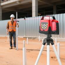 Rotary Laser Level Kit, 1650ft 360-Degree Self Leveling Red Horizontal Laser Transit,With Tripod,Receiver,Remote Control, Scale,Toolcase, IP66 Waterproof, 0.80in/100ft Precision For Construction - 查看 10