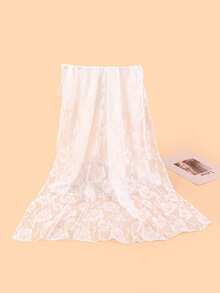 1 件玫瑰蕾丝围巾，时尚轻便女士披肩，适合所有季节