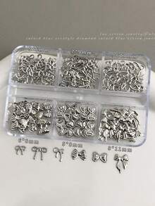 6格盒装金银日式迷你蝴蝶结金属铆钉美甲装饰小蝴蝶结配细金属水钻简约3D多功能美甲饰品Y2K金属美甲配件美甲沙龙艺术装饰美甲闪光金属钻石美甲宝石美甲用品美甲饰品假指甲装饰配件 - 彩色 - 查看 8