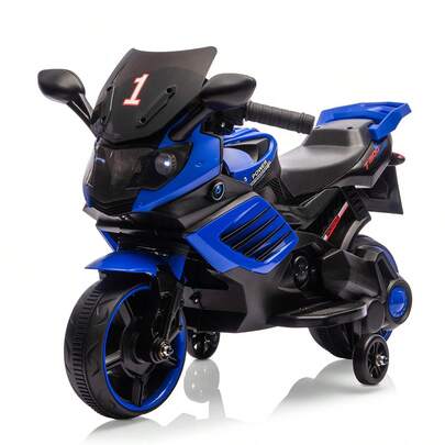 6V Kids Motorcycle, Electric Ride On Car Toy With Training Wheels, Working Headlight, Horn & Music, Battery Powered Ride On Motorcycle Toy For Toddler Kids Boys Girls Ages 3-6