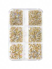 6-Grid Box Transparent AB Color Japanese-Style Worthy Starry Nail Art With Rhinestone Embellishments DIY Rhinestone Nail Art Decorations Minimalist 3D Multifunctional Nail Jewelry 6 Sizes Of Rhinestone Jewelry Nail Salon Artistic Decoration Nail Rhinestones Nail Gems Nail Supplies Nail Charms False Nail Decoration Accessories Nails - Multicolor - View 6