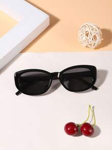 1PC Acrylic Casual Retro Solid Color Cat-Eye Fashion Glasses For Teenagers Aged 12-16, Suitable For Daily Outfit Matching And Holiday Outings - 彩色 - 查看 3