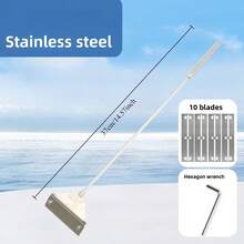 Fish Tank Cleaning Tool Flat Sand Algae Removal Dual-Use Glass Algae Removal Scraper Household Cleaning Tool Aquarium Accessories - Straight Head - View 2