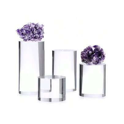 4 giá trưng bày acrylic, giá trưng bày tượng nhỏ, tủ trưng bày trang sức và nước hoa để bàn trong suốt, thích hợp để trưng bày pha lê, đá quý và các bộ sưu tập nhỏ.