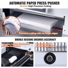 Cortadora de papel eléctrica , cortadora de papel resistente de 19"/482,6 mm de ancho de corte, 3,14"/80 mm de espesor de corte, máquina cortadora de papel eléctrica con función de control numérico de pantalla táctil de 7 - 19"/482,6 mm - Ver 4