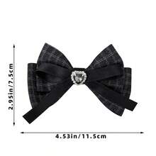 1pc Women's Simple Fashion Heart Plaid Bow Hair Clip, Elegant And Generous High-End Hair Accessory Alligator Clip, Suitable For Daily Commute, Holiday Gatherings, Birthday Parties, Shopping, Travel, Photography, And Any Occasion. A Great Gift For Your Best Friend, Claw Clips, Hair Claws, Hair Slide, Hair Barrettes, Head Accessories, Hair Accessories For Women - Multicolor - View 7