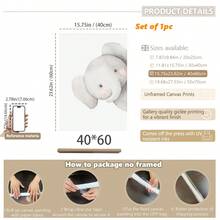 1pc, Canvas Wall Art, Framed Nursery Wall Art, Animal Motifs, Nursery Wall Decor, Plush Animals, Baby Animal Designs, Wildlife-Themed Nursery, Wildlife Patterns Nursery Wall Decor Suitable For Children's Room Decor, Nursery Decor, Parenting Room Decor, Kindergarten Decor, Boys' Room Decor/Girls' Room Decor, Playroom Decor Waterproof. Party Decor Gift - Multicolor - View 19