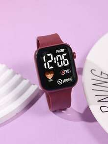 Conjunto de 8/2/1, de moda y elegante, lindo y adorable, reloj juvenil de mujer con pantalla digital cuadrada a muy bajo precio. Es muy adecuado para las manos de las niñas y viene con un conjunto de joyería de strass, pinzas para el cabello, collar, pulsera, aretes y anillo. Es un gran regalo para niñas en Navidad, fiestas y otros festivales.