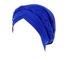 Cancer Chemo Beanies Bandana Headwrap Cap Satin Bonnet Head Scarf Hijab Braid Silky Turban Hats For Women,RoyalBlue - 皇家藍 - 查看 1