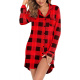 Long Sleeve-red Black Plaid