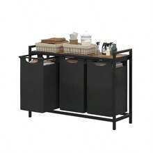 2025-Mobile con 3 Cestini Estraibili e Ripiano in MDF Salvaspazio Multiuso 114L, Furniture, Storage Solutions, Home Organization, Space Saving, Multifunctional, Space Saving Storage Furniture, Multifunctional Organizer with Drawers - Predefinito - Visualizzare 1