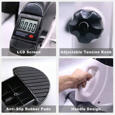 Hacienda Under Desk Bike Pedal Exerciser - Portable Foot Cycle For Arm &Amp; Leg, LCD Screen Displays Time, Distance, C...