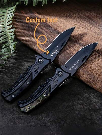 1/2 Pc Customized Pocket Knife, Folding Knife, Suitable For Picnic, Outdoor, Camping, Home Use, Can Cut Fruits, Open Packages, Ideal Father's Day Gift For Dad, Valentine's Day Gift For Boyfriend Or Husband, Multi-Functional Pocket Knife