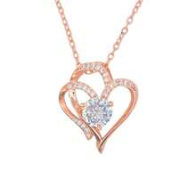 Rose Gold Heart Pendant Necklace For Women, Girlfriend, Wife, Birthday, Anniversary, Mothers Day, Weddings, Special ...