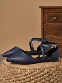 MonaNise Women's Pointed Toe Slip-On Flats, Stylish Casual Outdoor Commute Work Shoes With Ribbon, Comfortable Hollow-Out Loafers, Burgundy, Autumn