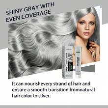 1支天然银色染发剂，澳洲坚果植物银灰色天然染发霜，时尚持久无害浅灰银色染发霜，中性时尚染发剂，适合所有发质，男女通用，节日礼物 - 淺灰色 - 查看 6