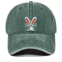 1pc Black Cartoon Rabbit Baseball Cap - Adjustable Dad Hat For Men & Women, Perfect For Running, Workouts & Outdoor Activities, Hand Wash Only, Polyester Material - màu xanh lá - Xem 12