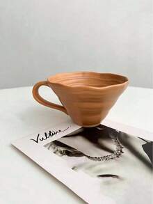 1 pieza Taza de café de cerámica práctica con textura - Multicolor - Vajilla duradera, perfecta para el café y el té diarios, esencial de cocina funcional y de