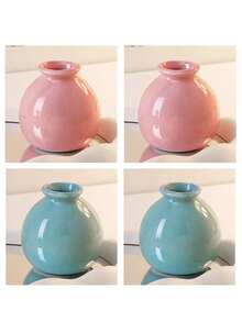 6/4/3/1 pieza Jarrón de boca ancha de estilo dopamina en miniatura de cerámica (sin flores) Decoración de flores artificiales para habitación Ornamentos de flores secas para escritorio Decoración del hogar Accesorios de fotografía Adecuado para dormitorio, porche, decoración navideña, regalo del Día de San Valentín, decoración de Pascua, decoración interior Decoración de vuelta al colegio Suministros escolares Jarrón de flores Jarrón de vidrio