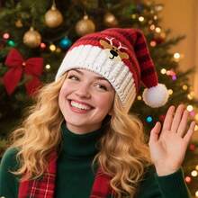 驯鹿圣诞帽，经典针织圣诞派对帽，驯鹿图案，柔软节日头饰，男女通用，圣诞配饰，节日头饰，圣诞节和新年礼物的完美之选，圣诞装饰，家居圣诞礼物，圣诞装饰 - 馴鹿圖案 - 查看 11