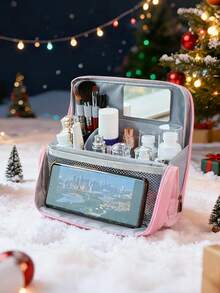 New Large-Capacity Cosmetic Bag, Multi-Functional Leather Upright Cosmetic Bag, Parallel Travel Cosmetic Storage Bag, Portable Waterproof Cosmetic Toiletry Bag.,Gifts For Women,Christmas Gifts,Gift Ideas For Women - Multicolor - View 3