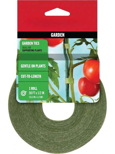 Abrazaderas de jardín, Verde: plástico Reciclado, 50 ft x 1/2 in