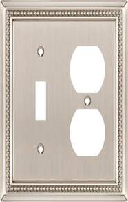 Henne Bery Sunken Pearls Heavy Duty Decorative Wall Plate Switch Plate Outlet Cover (Double Toggle, Antique Brass) - ColorV - View 1