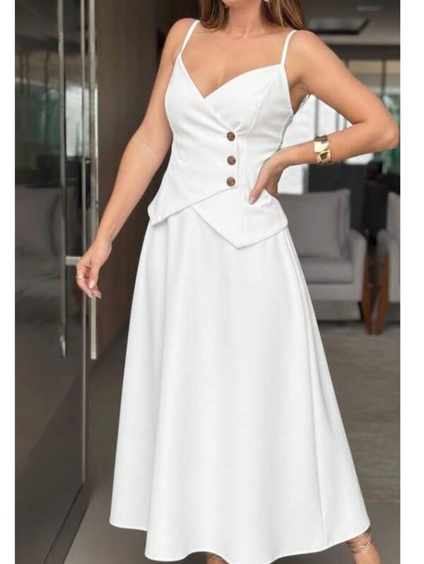 Conjunto Feminino Luxo em Tecido Sensorial Marrante – Elegante para Festas, Natal e Ano Novo