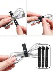 数据线收纳盒，旋转式线缆，黑色固定带，透气，多功能 - 带手机支架，轻便，口袋大小，旅行必备，可用于收纳数据线、耳机、鼠标等。 - 彩色 - 查看 5