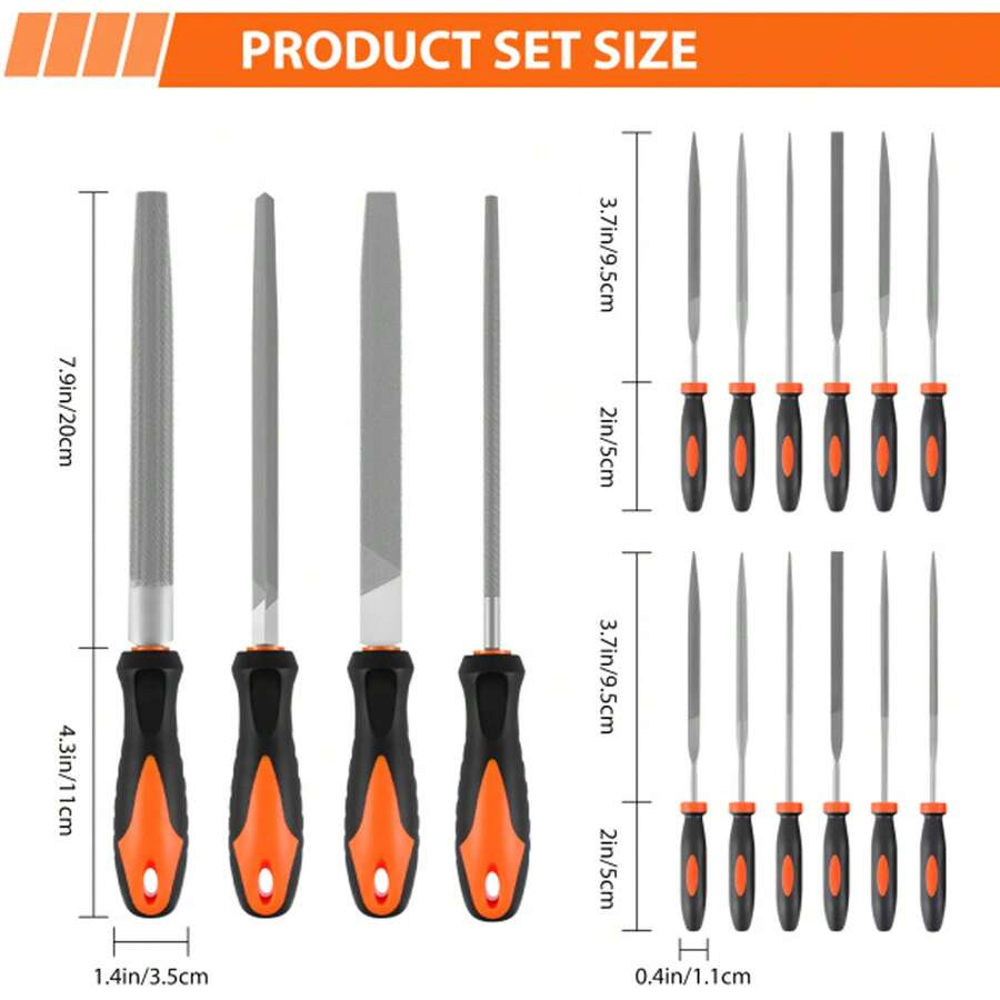 Rigogo 17 Piece Metal File Set, Professional Needle Files With Storage Pouch, 5 Shapes For Precision Work, DIY & Craft Tool Kit For Metal Wood Plastic CLGJ-CDGJ
