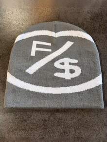 1pc These Men's Knit Beanies With Bold "F/$" Graphic Patterns Come In Multiple Colors, Offering A And Warm Design, Making Them Ideal Fashion-Forward Winter Headwear - Multicolor - View 16