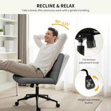 Home Office Chairs - Grey - View 9